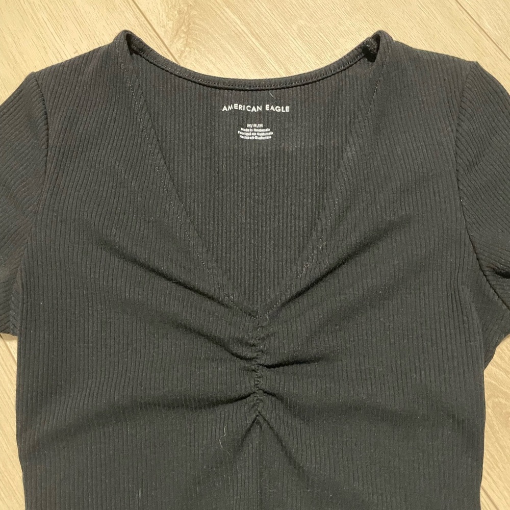 American Eagle Outfitters Black Ribbed Bodysuit - Picture 3 of 3